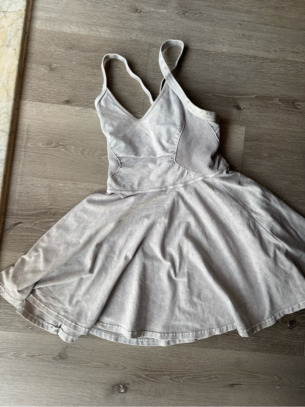 Free people V-Neck Skater Dress in Light Gray